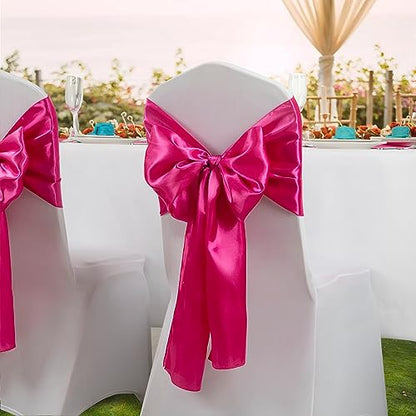 Satin Table Runners 12x108 Inches - Hot Pink | 6 Pack, Elegant Party Decor