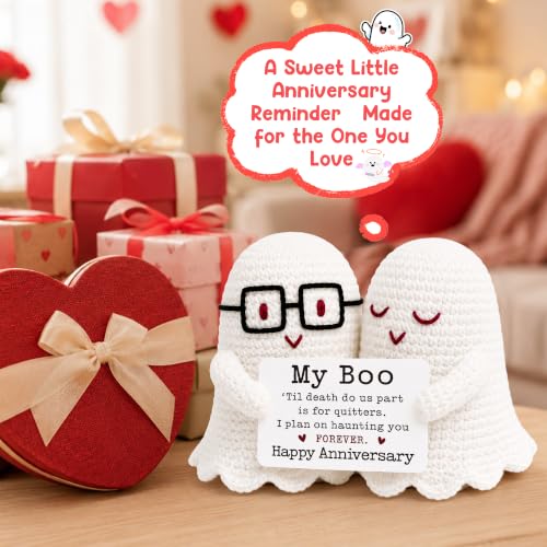 Funny Crochet Ghost Gift for Anniversary Couple - Handmade Humor Gift for Men Women
