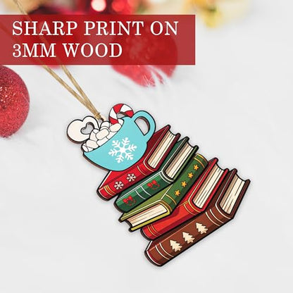Book Lover Christmas Ornament - Holiday Book Club Decor for Women & Men