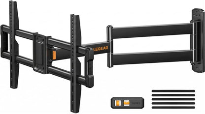 Perlegear Corner TV Wall Mount - Full Motion Bracket for 37-75 Inch TVs | 32.37” Extension & Tilt, Max VESA 600x400mm, 100 lbs Capacity
