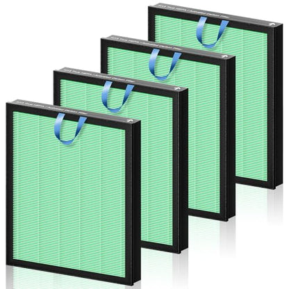 Vital 100S Toxin Absorber Replacement Filter for LEVOIT Vital 100S and Vital 100S-P Air Purifier, 3-in-1 H13 True HEPA and High-Efficiency Activated Carbon Filter, Vital 100S-RF-TX, 4 Pack, Green