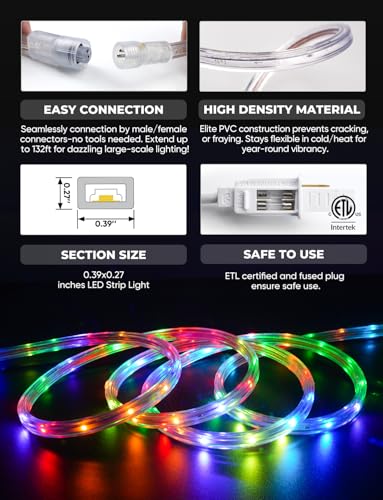 Outdoor RGBWW LED Strip Lights 100FT/30M Waterproof Color Changing Festival Lighting