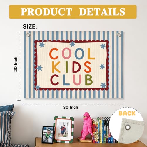 Kids Playroom Wall Decor - Children's Bedroom Banner with Inspiring Message - 2 Variation