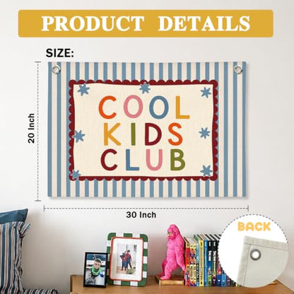 Kids Playroom Wall Decor - Children's Bedroom Banner with Inspiring Message - 2 Variation