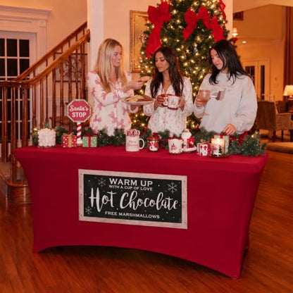 Christmas Hot Chocolate Tablecloth 6ft - Festive Party Decor, Variation: 1 / Christmas Hot Chocolate