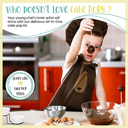 Young Chefs Cake Pops Baking Kit with Pre-Measured Ingredients - DIY Kids Baking Set for Girls and Boys - Easy and Fun Kids Baking Kit with Cake Pop Sticks