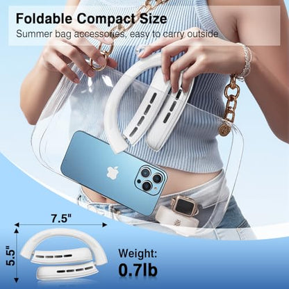 Portable Neck Fan with LED Display, 4 Speeds, 5200mAh Rechargeable Battery