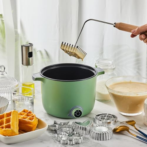 12-Piece Rosette Iron Mold Set with Handle for Baking and Frying