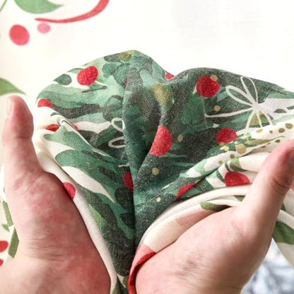 Christmas Tree Pattern Kitchen Curtains - 2 Panels 26x36 Inches, Festive Rod Pocket Window Drapes