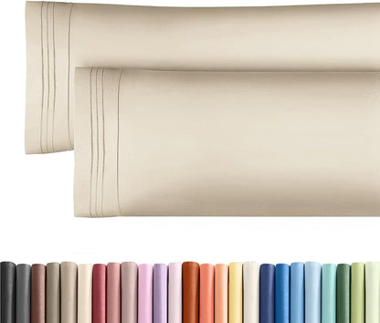 Skiennix Body Pillowcases Set of 2 | Soft, Breathable 20x54 Long Pillow Covers - Wrinkle & Fade Resistant, Machine Washable (Wheat)