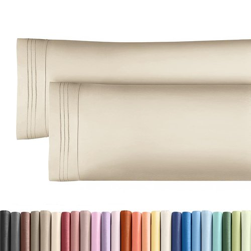 Body Pillowcases Set of 2-20x54 Long Body Pillow Case - Soft Body Pillow Cover for Sleeping & Side Sleepers - Comfy, Breathable, Wrinkle & Fade Free - Machine Washable w/Envelope Enclosure (Wheat)