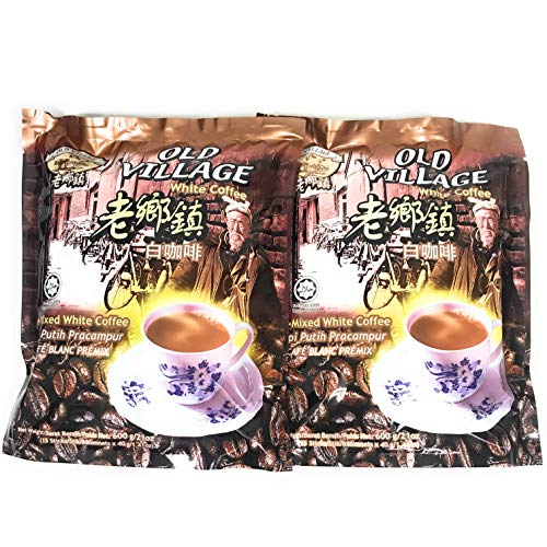 [ 2 Pack] Old Village Pre-Mixed White Coffee 15 Sticks 40g/1.410oz