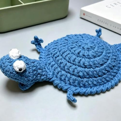 Funny Handmade Crochet Lizard Coaster - Flipping Mug Rug for Coffee & Tea