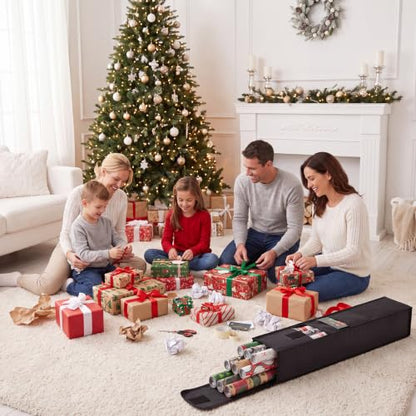 Long Gift Wrap Storage Bag 31 Inch - Wrapping Paper Organizer with Handles
