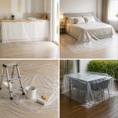 Clear Waterproof L-Shape Couch Cover - Large Sofa Protector for Indoor Furniture