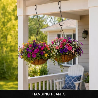 12-Inch Heavy Duty S Hooks for Hanging Plants & Indoor Outdoor Use