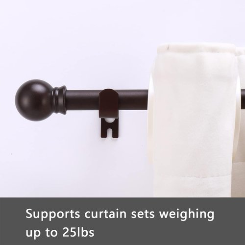 GXOACKJ 2 Pack Brown Curtain Rods for windows 28 to 78 inch, 5/8 inch Splicing Heavy Duty Metal Curtain Rod Set with Brackets