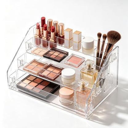 Acrylic Display Stand 4-Tier Cosmetics & Collection Organizer