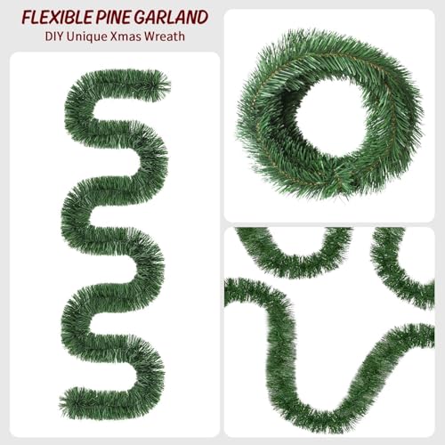 54ft Artificial Christmas Garland - Green Non-Lit Indoor Outdoor Decor, Variation GL-GR54-A-P1-06
