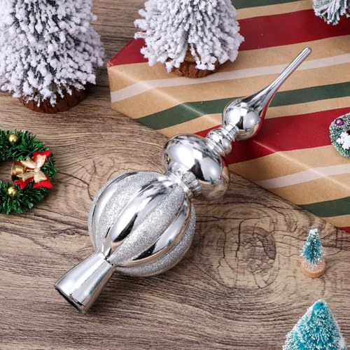 Spherical Christmas Tree Topper Ornament - 9 Inch Plastic Festive Decor