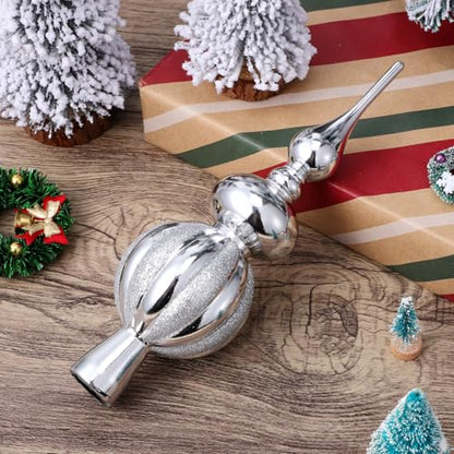 Spherical Christmas Tree Topper Ornament - 9 Inch Plastic Festive Decor