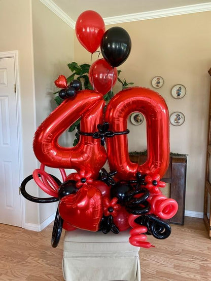 Red Number 13 Balloon - 40 Inch Birthday Decoration for 13th Year Celebration | Party Supplies