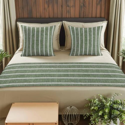 Moss Olive Green Bed Runners for Cal King Size Bed - Pack of 3 94x20 Inches