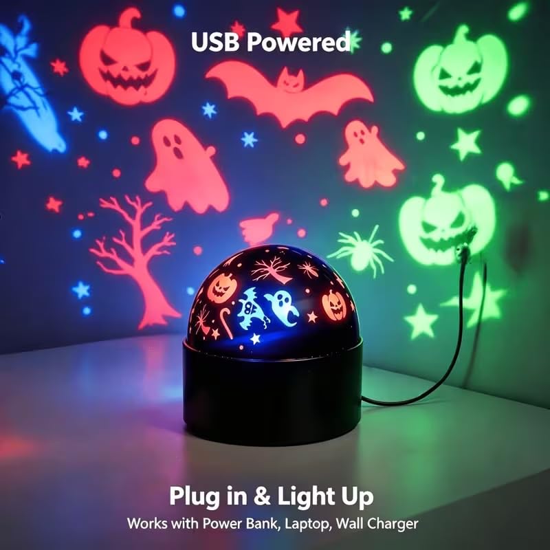 Halloween Pumpkin Light Projector 360° Lamp