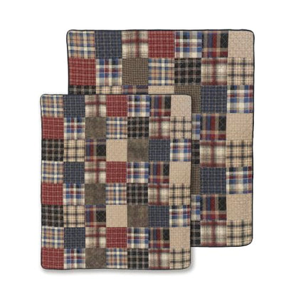 Donna Sharp Lap Quilt Ranger - 36x48 Inches Plaid Cotton Bed Cover - Rustic Americana Style