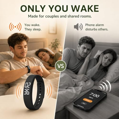Vibrating Alarm Wristband Dual-Button Silent Reminder Watch