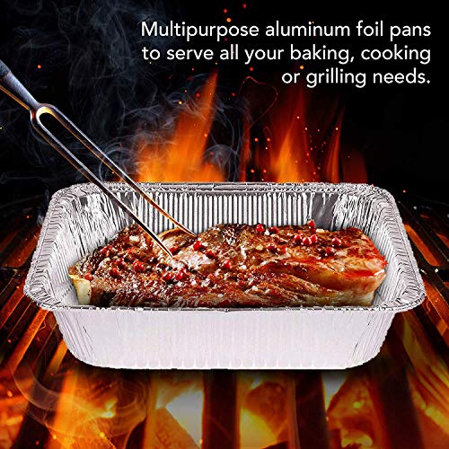 Stock Your Home 9x13 Aluminum Pans (20 Pack) - Disposable & Recyclable Foil Tray- Half Size Steam Table Deep Pans - Tin Foil Pans for Cooking, Heating, Storing, Prepping Food, BBQ, Grilling, Catering