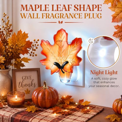 Wall Fragrance Plug with Nightlight - Maple Leaf Compatible with Bath & Body Works Refills