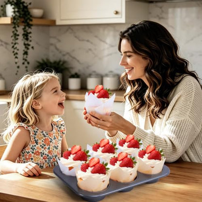 Natural Jumbo Tulip Cupcake Liners - 120 Pack Parchment Muffin Cups