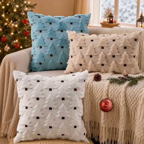 20x12 Inch Christmas Lumbar Pillow Cover Beige Plush Faux Fur Winter Home Decor