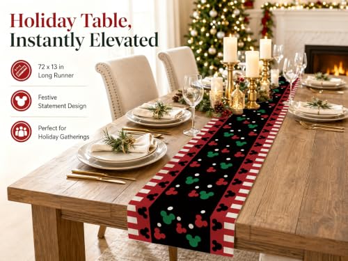 Seliem Red and Black Christmas Table Runner 13x72 Inches Polka Dot Holiday Decor Variation of THIS listing