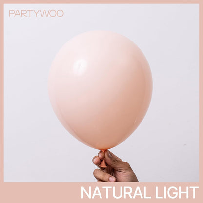 PartyWoo Pastel Orange Balloons - 100 Pcs in Various Sizes for Wedding & Baby Shower Decor | Latex Arch Kit