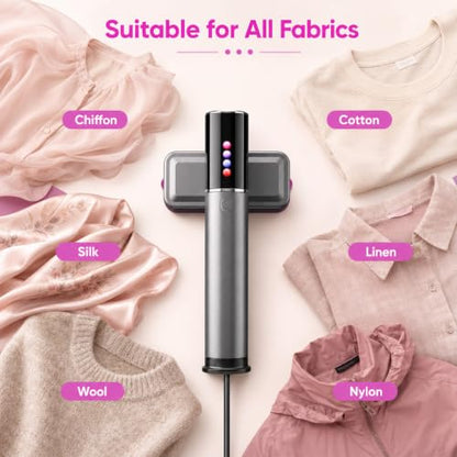 Travel Steamer for Clothes 2-in-1 Portable Steam Iron Gray 1200W