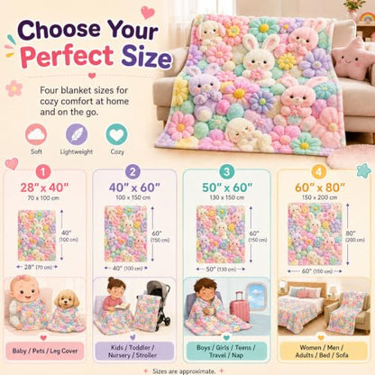 Pastel Floral Teddy Throw Blanket 50x60 Cozy Plush Fuzzy Blanket - A-28x40in