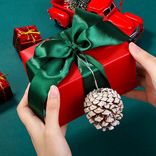 White Christmas Pine Cones Decor Set - 30 Pieces Rustic Holiday Ornaments