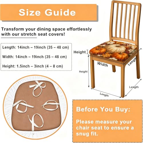 Orange Harvest Pumpkin Fall Chair Seat Covers 2pcs - Rustic Decor