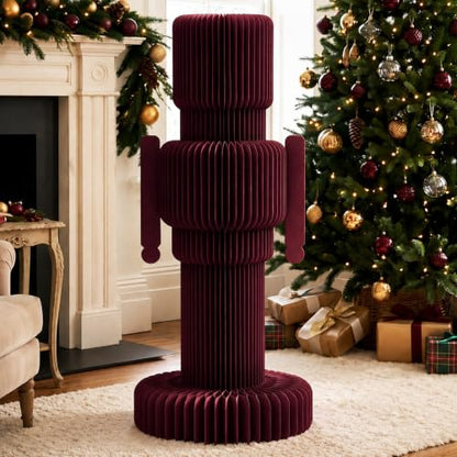 Large Burgundy Red Paper Nutcracker Christmas Honeycomb Decor - Variation of THIS listing