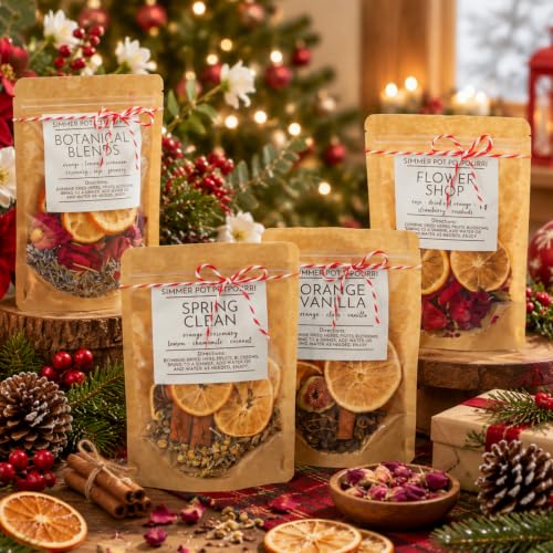 Christmas Scented Botanical Potpourri Kit - 4 Sets for Stovetop Simmering