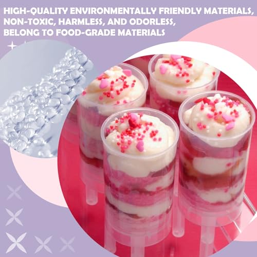 EKIND Clear Push-Up Cake Pop Shooter Plastic Containers with Lids, Base & Sticks, Pack of 12