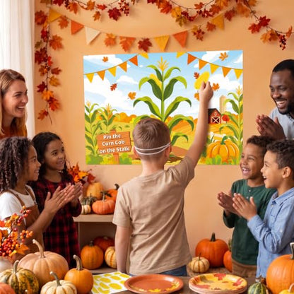 Fall Festival Pin the Corn Cob on the Stalk Game - Fall Variation