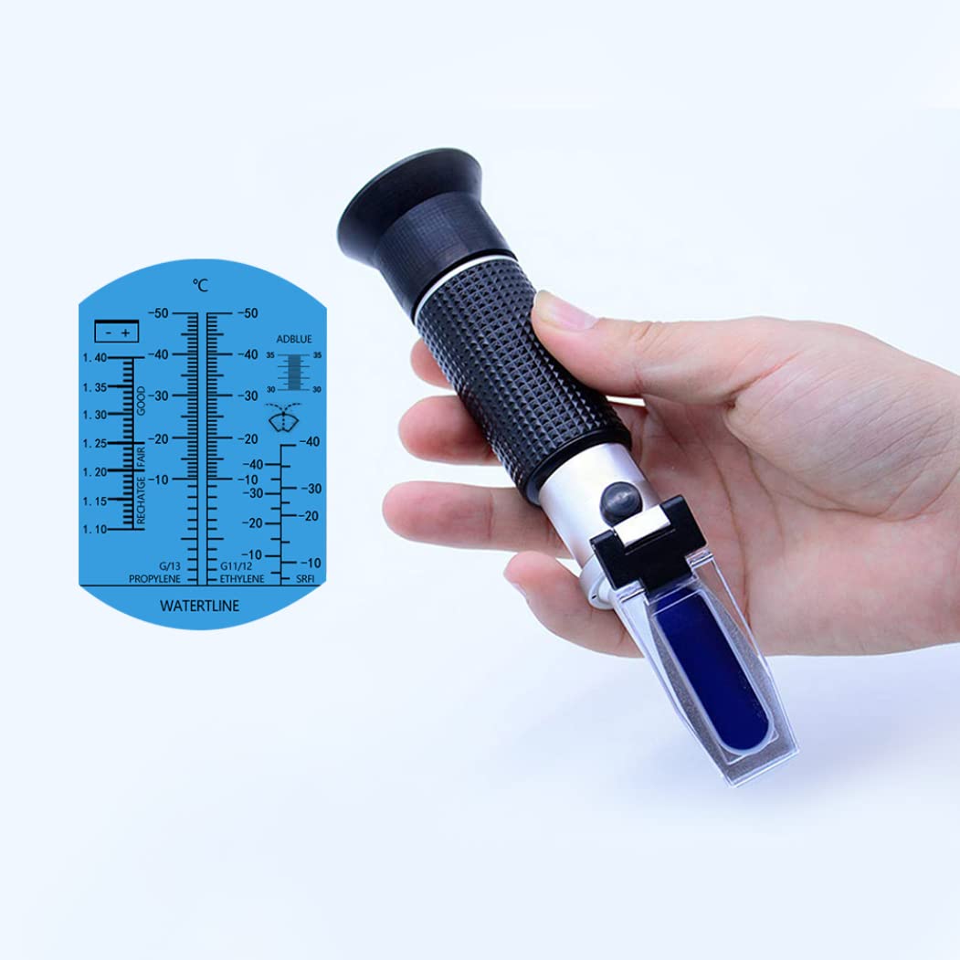 Refractometer Antifreeze Coolant Tester Detector for Automobile Battery Acid Glycol Diesel Exhaust Fluid