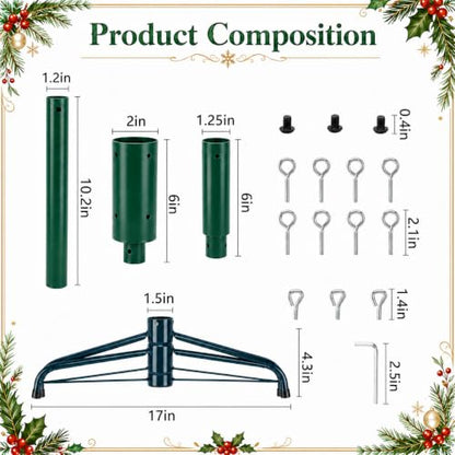 19-Inch Adjustable Christmas Tree Height Extender Kit with Tree Stand