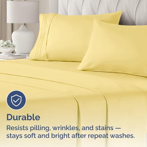 King Standard Pillow Cases - Ultra-Soft Hotel Quality Covers | Fade-Free & Wrinkle Resistant - 2 Piece Set in Yellow