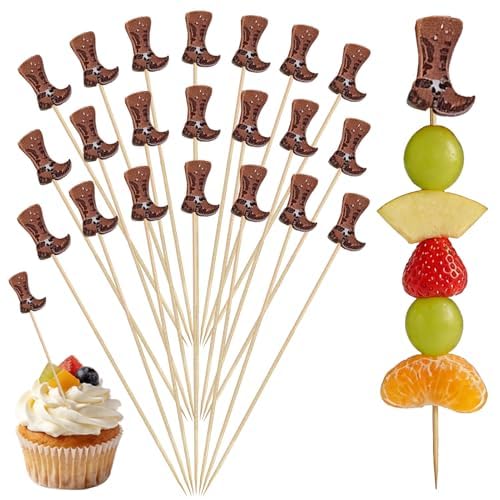 Western Cowboy Boot Cake Topper Set for Cakes & Desserts - 100 Pcs