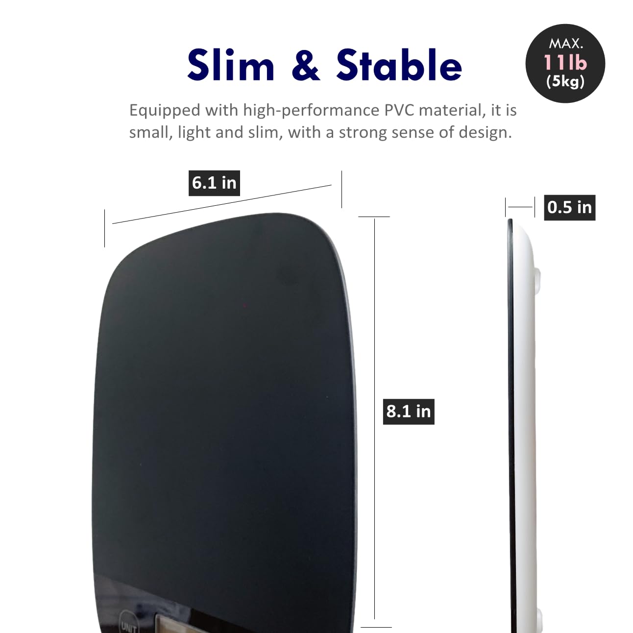 NUTRI FIT Digital Kitchen Food Scale - Accurate Weight Measurement for Baking & Meal Prep | Ultra Slim Black