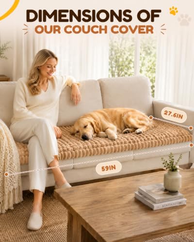 Washable Dog Couch Cover with Non-Slip Sticks - Waterproof Sofa Protector